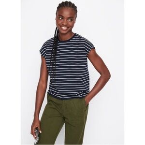 KULE Honore Navy and White Striped Tee Size Small NWOT